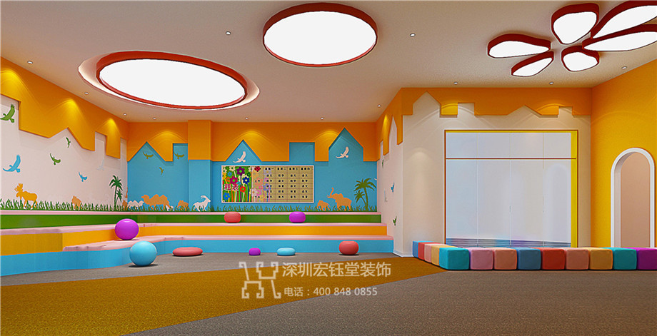 鄭州多寶國際兒童成長中心室內裝修設計效果圖