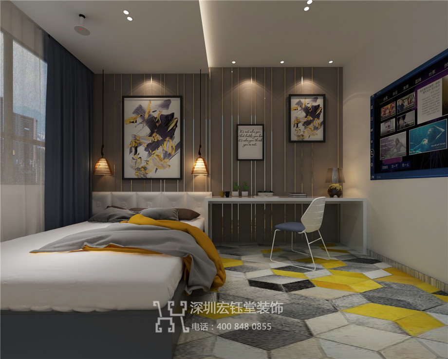 新鄭時尚精品酒店設計-酒店客房效果圖