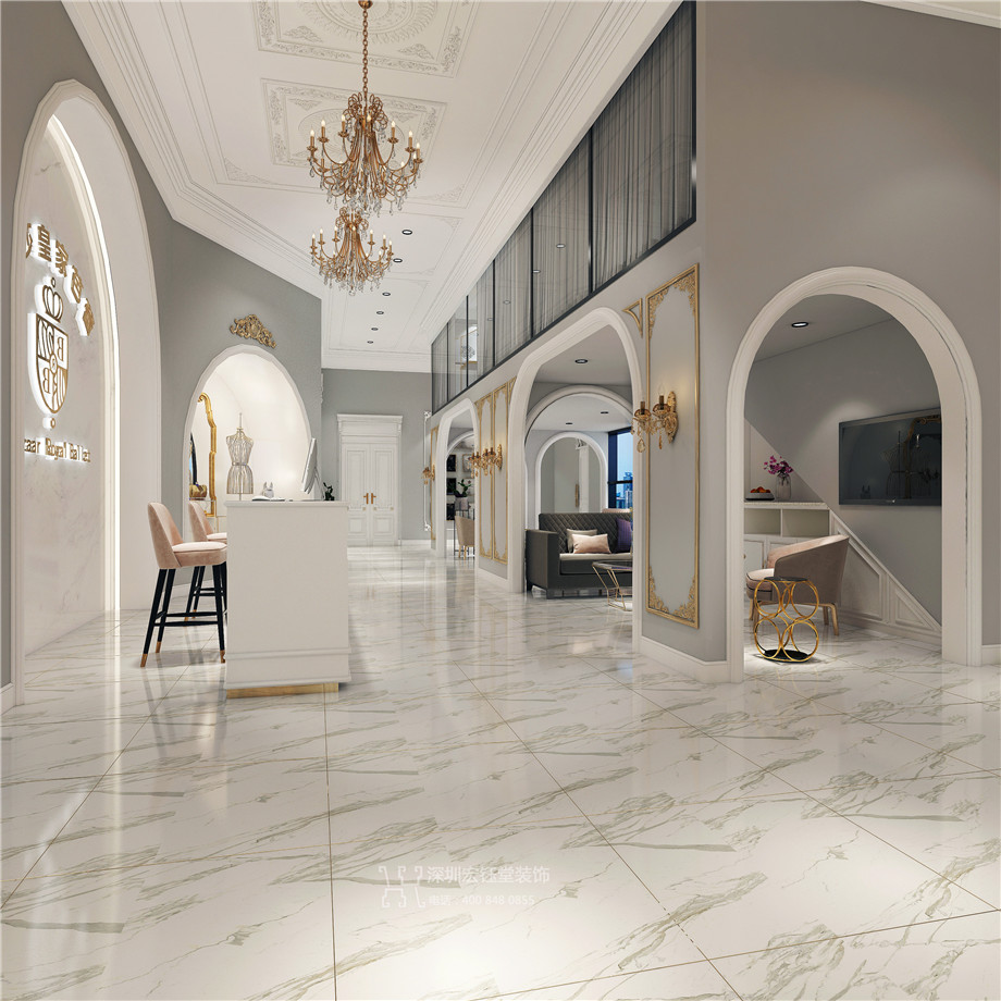 芭莎皇家芭蕾舞蹈培訓學校設計方案-前廳效果圖-鄭州舞蹈培訓設計案例