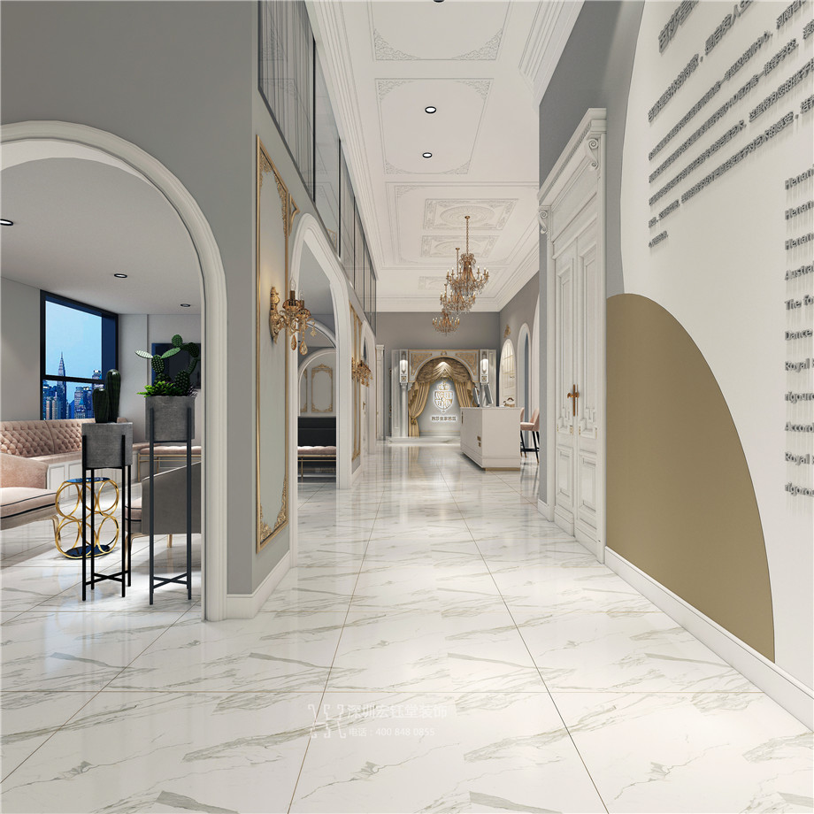 芭莎皇家芭蕾舞蹈培訓學校設計方案-前廳效果圖-鄭州舞蹈培訓設計案例