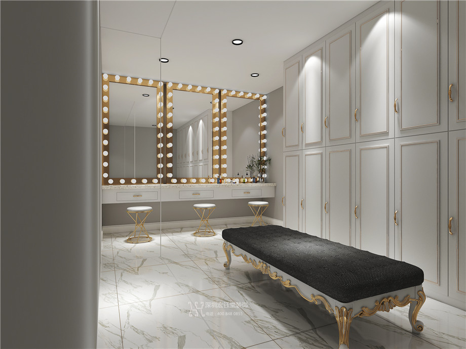 芭莎皇家芭蕾舞蹈培訓學校設計方案-舞蹈更衣室效果圖-鄭州舞蹈培訓設計案例