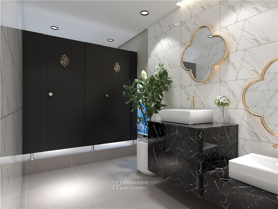 芭莎皇家芭蕾舞蹈培訓學校設計方案-洗手間效果圖-鄭州舞蹈培訓設計案例