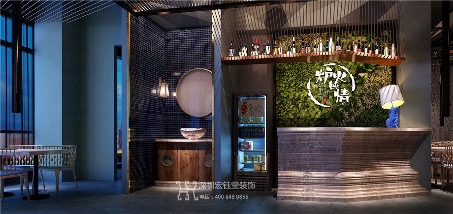 鄭州爐火純情韓式主題燒烤餐廳設(shè)計(jì)效果圖