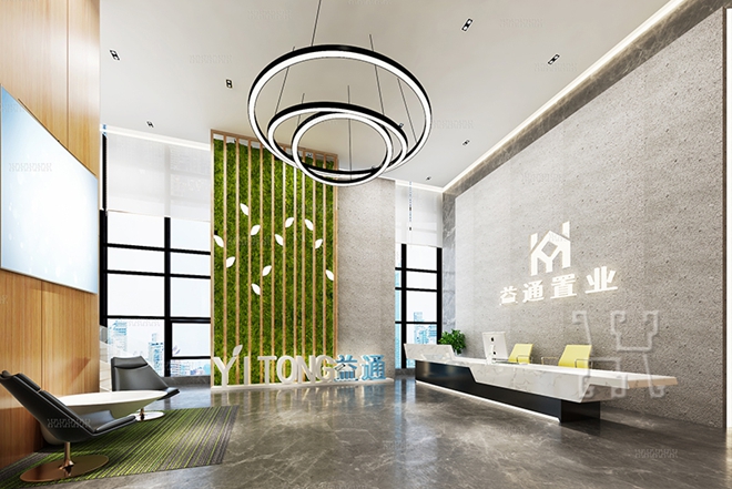 鄭州益通置業售樓部裝修設計案例-清新時尚的售樓處大廳設計效果圖 鄭州益通置業售樓部裝修設計案例-清新時尚的售樓處大廳設計效果圖