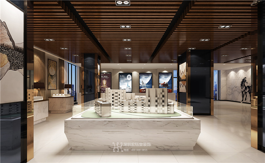 鄭州九龍國際售樓部沙盤展示區裝修設計方案 鄭州九龍國際售樓部沙盤展示區裝修設計方案