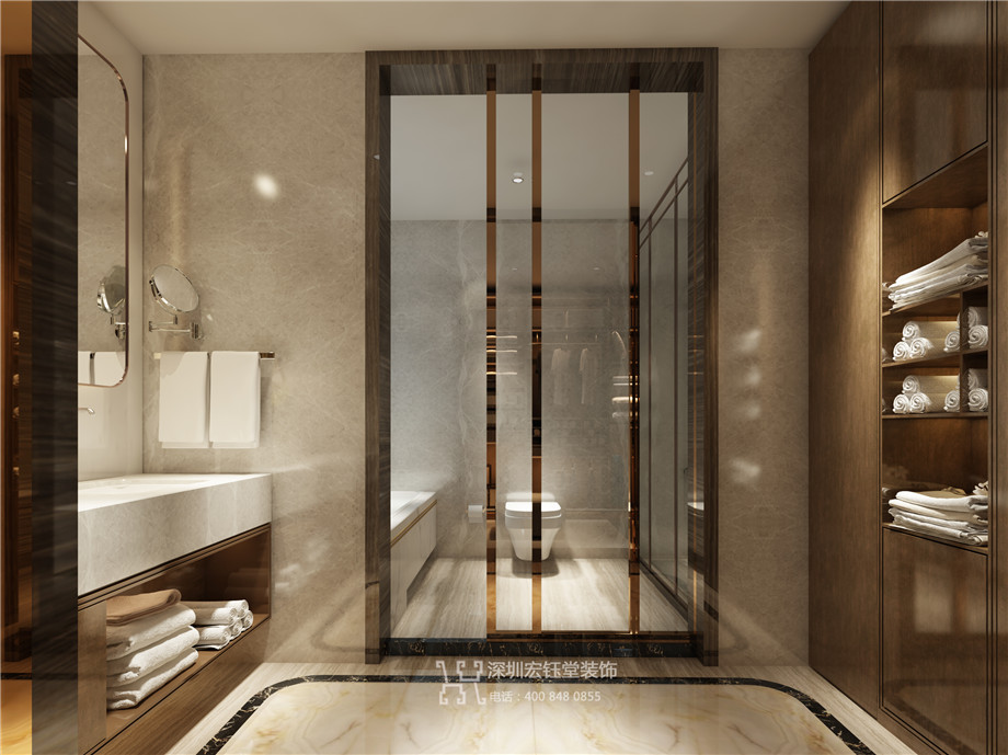 濮陽江南里現(xiàn)代中式別墅樣板間衛(wèi)生間裝修設(shè)計(jì)效果圖