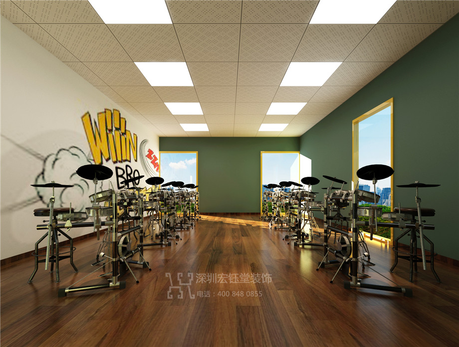 鄭州華韻藝術培訓機構裝修設計效果圖-教室效果圖-宏鈺堂裝飾案例 鄭州華韻藝術培訓機構裝修設計效果圖-教室效果圖-宏鈺堂裝飾案例