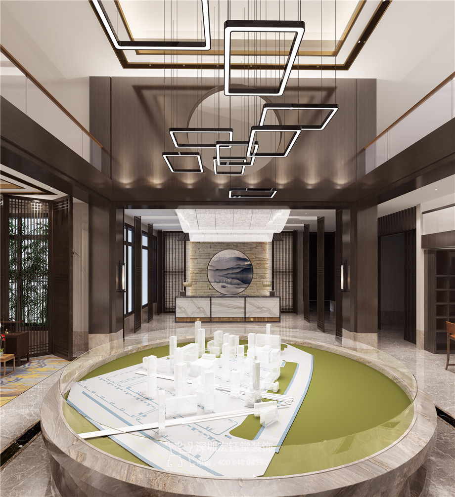 濮陽江南里新中式禪意售樓部沙盤區設計案例