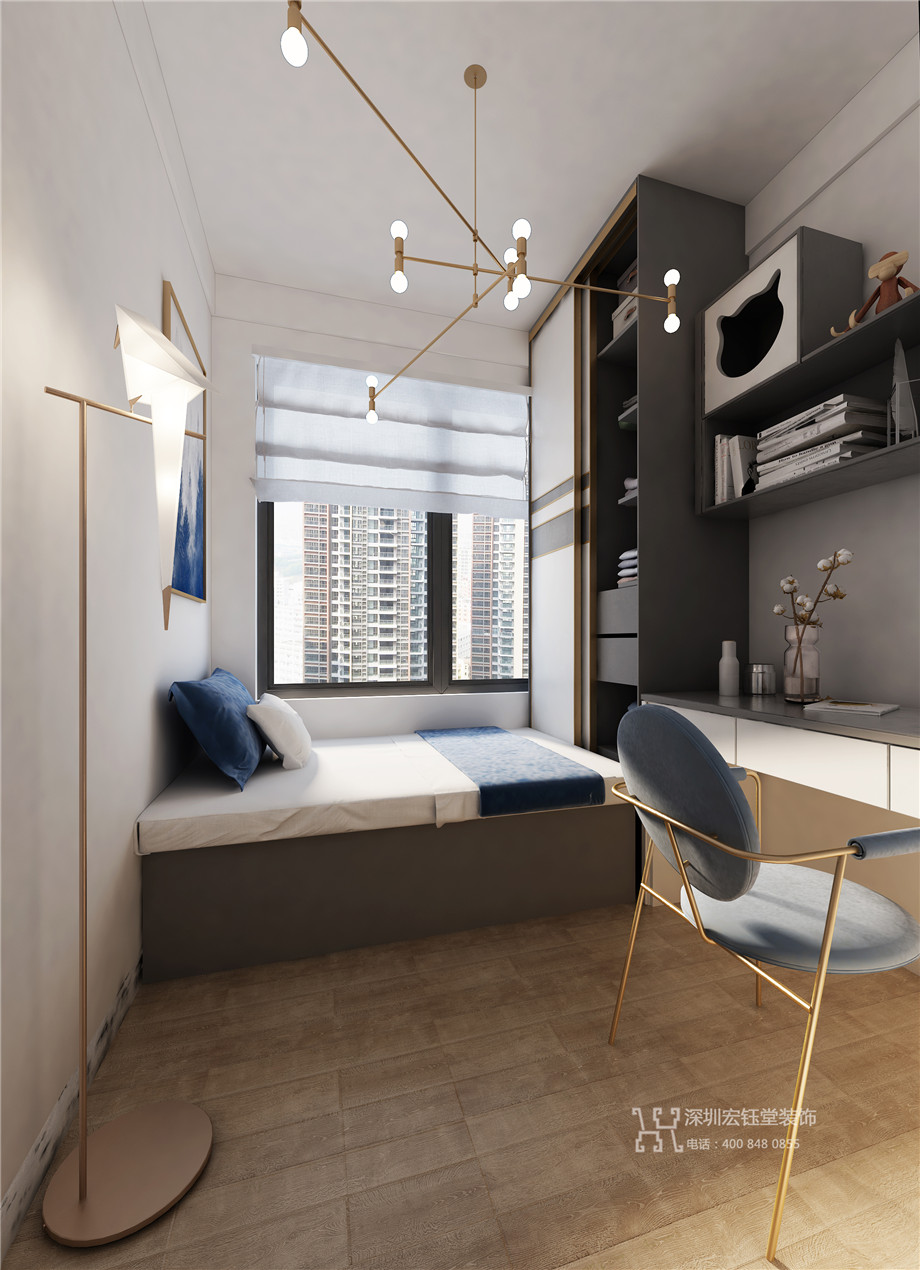 鄭州九龍國際樣板間裝修效果圖-88平B1戶型-多變空間效果圖