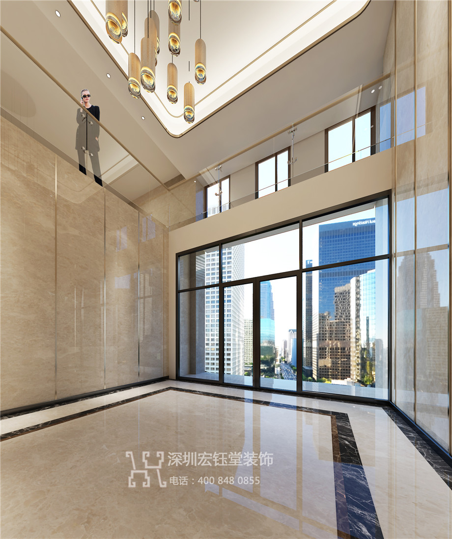 鄭州弘昊汽車配件公司辦公樓大廳裝修設(shè)計(jì)方案