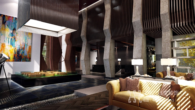 鄭州企業公園售樓部沙盤區裝修設計效果圖 鄭州企業公園售樓部沙盤區裝修設計效果圖