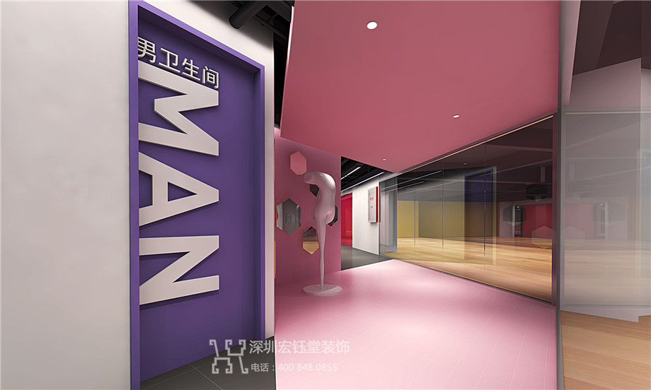 鄭州亞楠舞蹈藝術培訓學校裝修設計效果圖-樓道設計效果圖