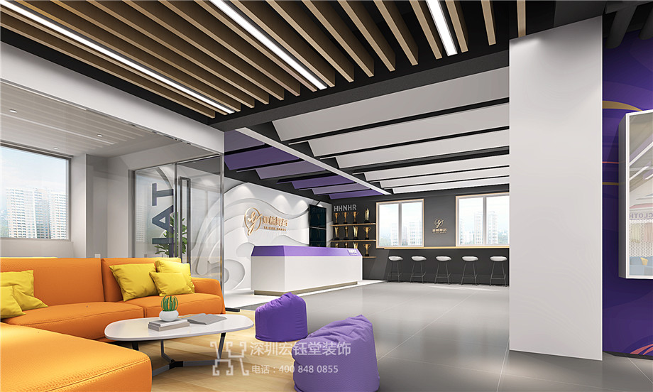 鄭州亞楠舞蹈藝術培訓學校裝修設計方案-接待區效果圖