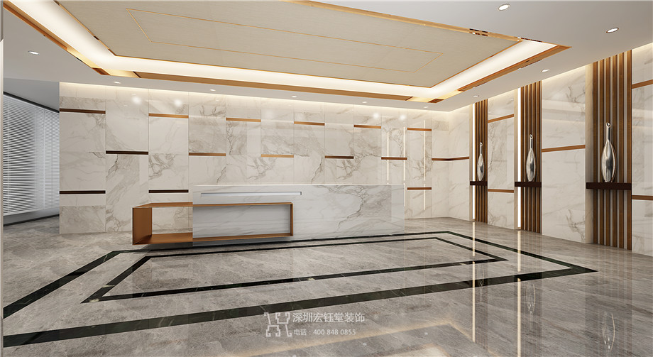 鄭州新中式企業辦公室裝修設計案例