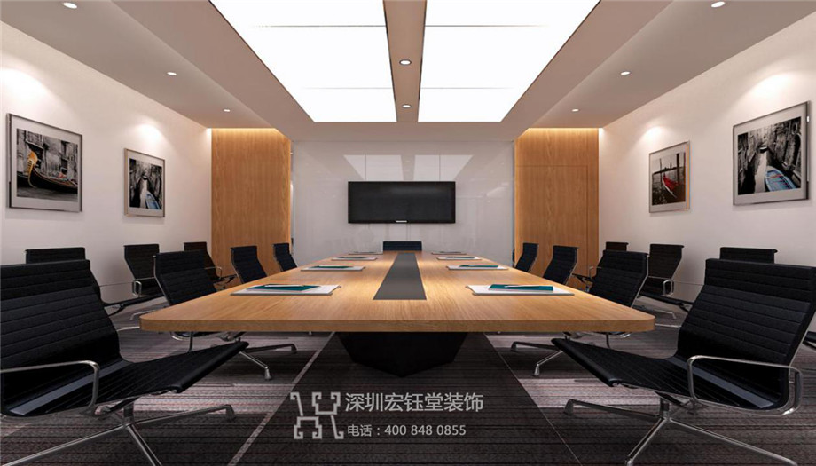 鄭州維誼生物科技公司現代簡約風辦公室會議室裝修設計圖