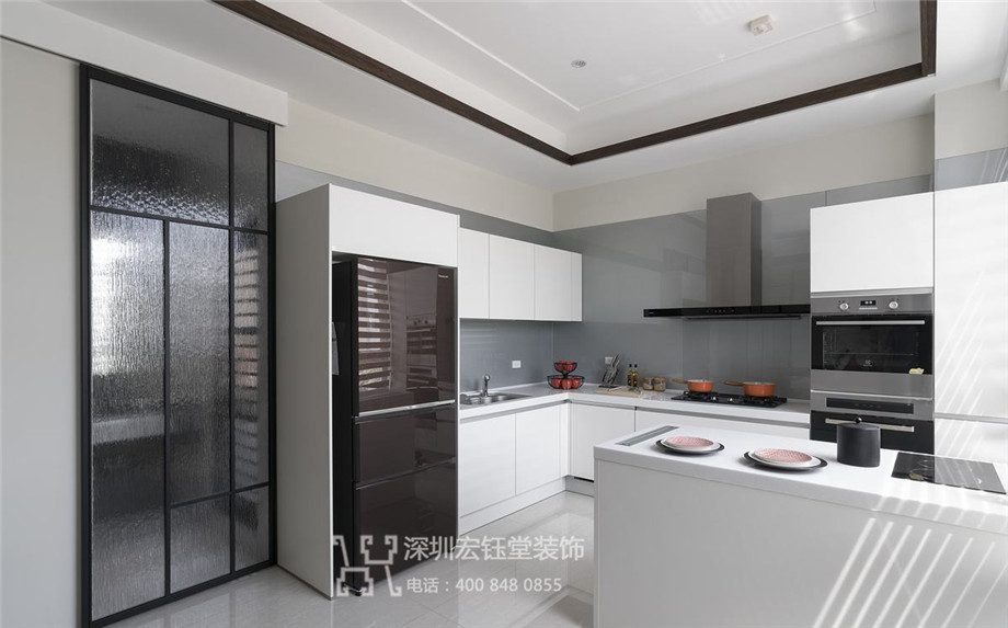 現代混搭風花園別墅開放式廚房裝修圖 現代混搭風花園別墅開放式廚房裝修圖