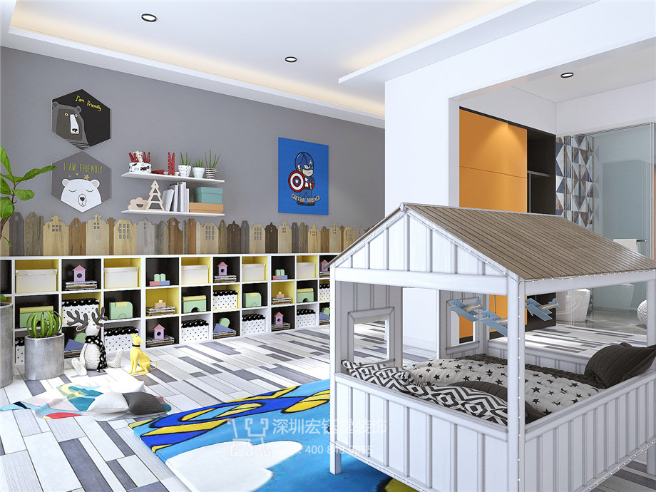 洛陽建業(yè)桂園陳公館三層獨棟別墅兒童房裝修設(shè)計效果圖 洛陽建業(yè)桂園陳公館三層獨棟別墅兒童房裝修設(shè)計效果圖