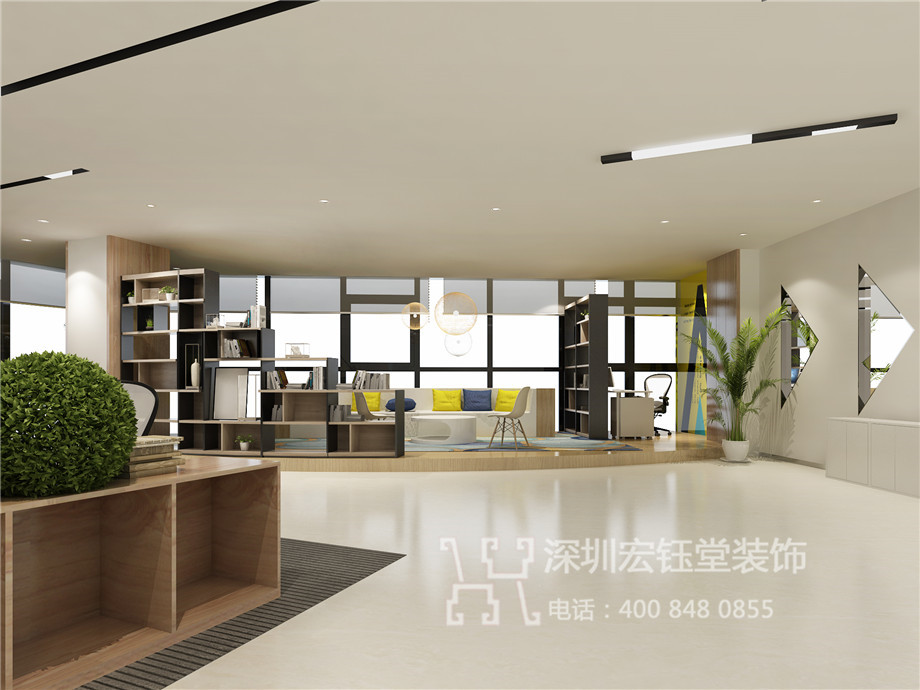 鄭州辦公室裝修設(shè)計-河南凸凹房地產(chǎn)-接待區(qū)效果圖