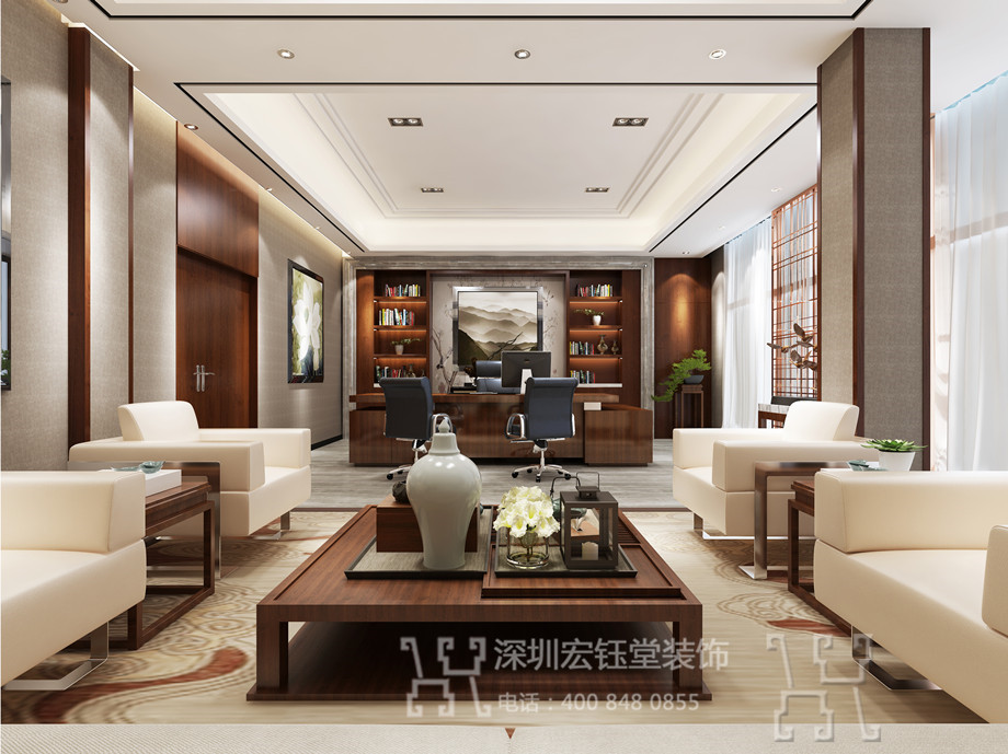鄭州宏鈺堂辦公室裝修案例-總經(jīng)理辦公室設(shè)計(jì)效果圖 鄭州宏鈺堂辦公室裝修案例-總經(jīng)理辦公室設(shè)計(jì)效果圖