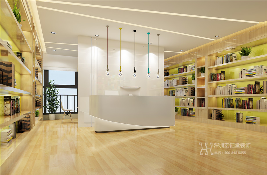 鄭州兒童培訓中心裝修設計方案-北藝創想前臺效果圖