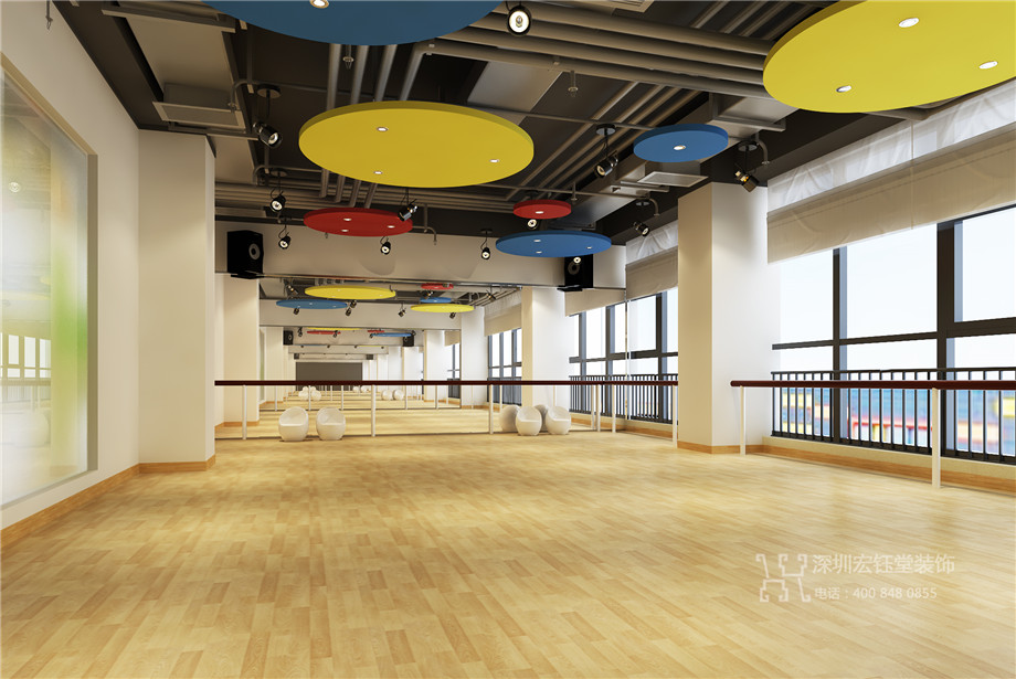 鄭州兒童培訓中心裝修設計方案-北藝創想舞蹈教室效果圖