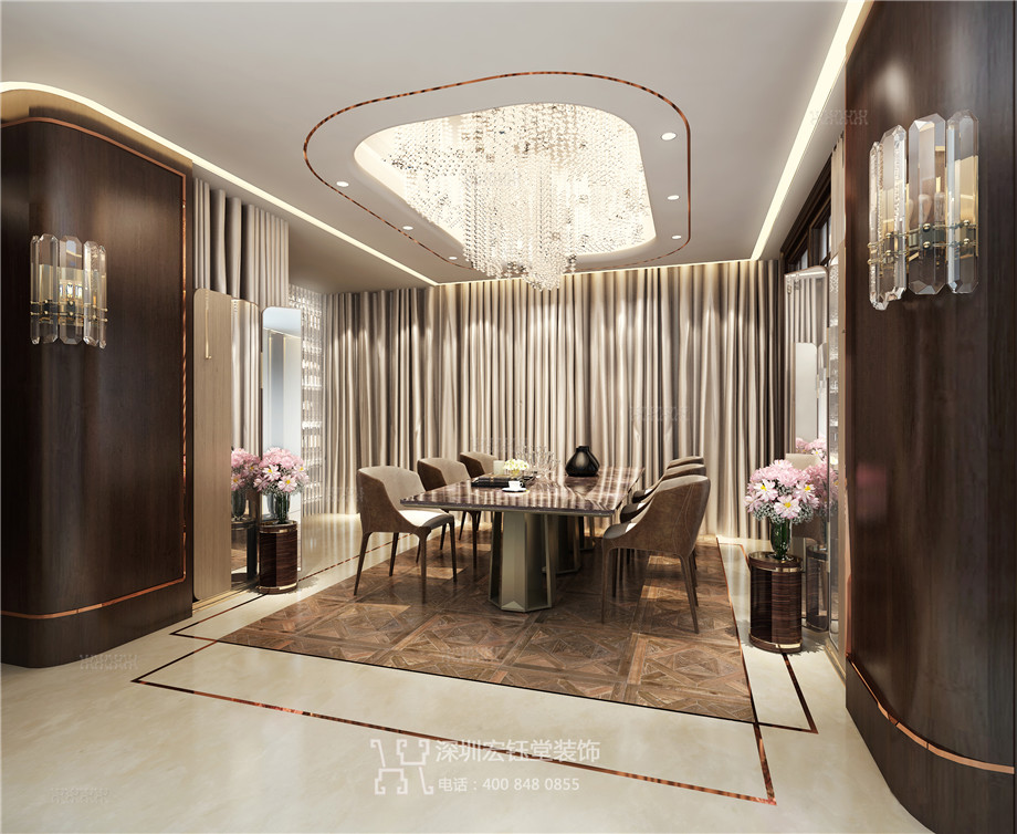 鄭州建業聯邦新城鄒公館別墅餐廳裝修設計效果圖 鄭州建業聯邦新城鄒公館別墅餐廳裝修設計效果圖
