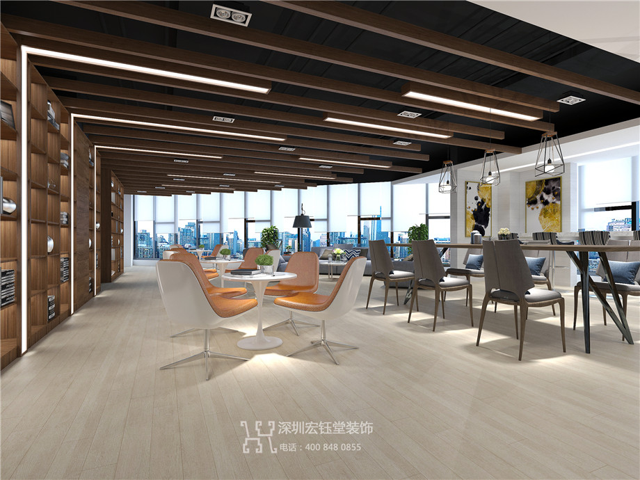 鄭州市市場發展投資有限公司整層辦公室裝修設計方案效果圖