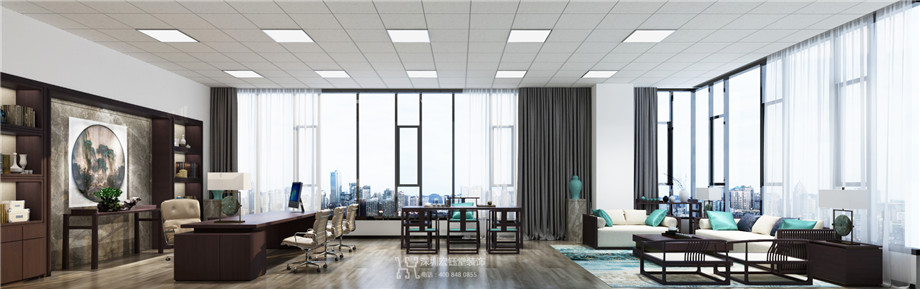 河南信息化管理公司老總辦公室設計效果圖 河南信息化管理公司老總辦公室設計效果圖