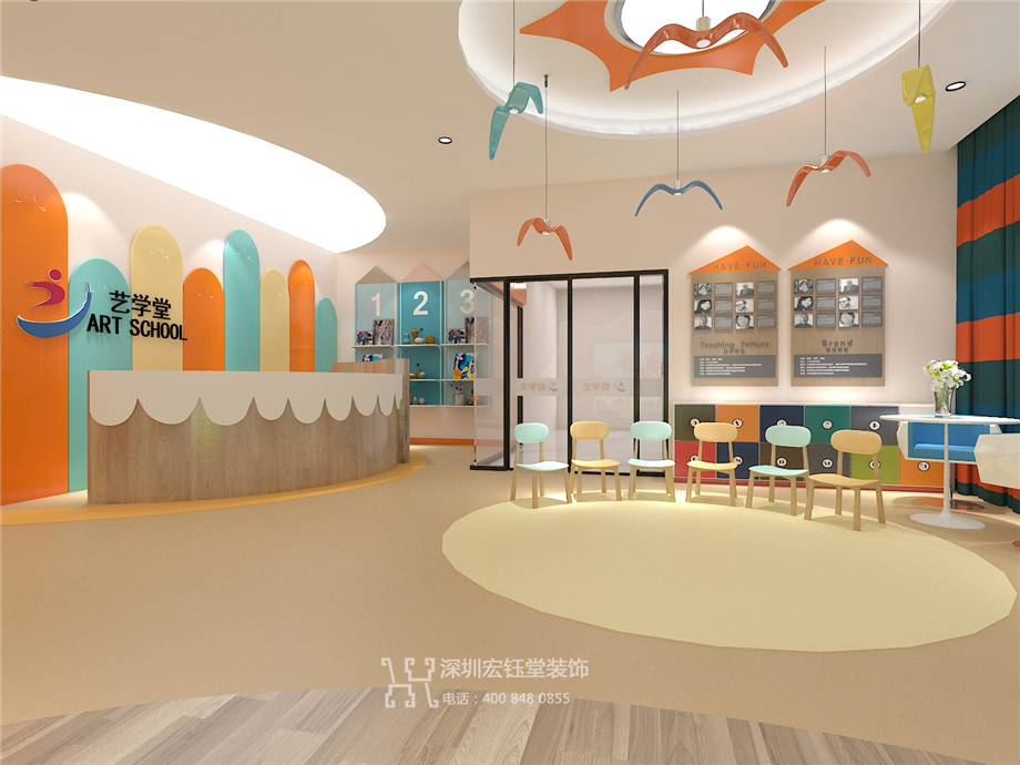 藝學堂藝術培訓學校接待大廳設計效果圖 藝學堂藝術培訓學校接待大廳設計效果圖