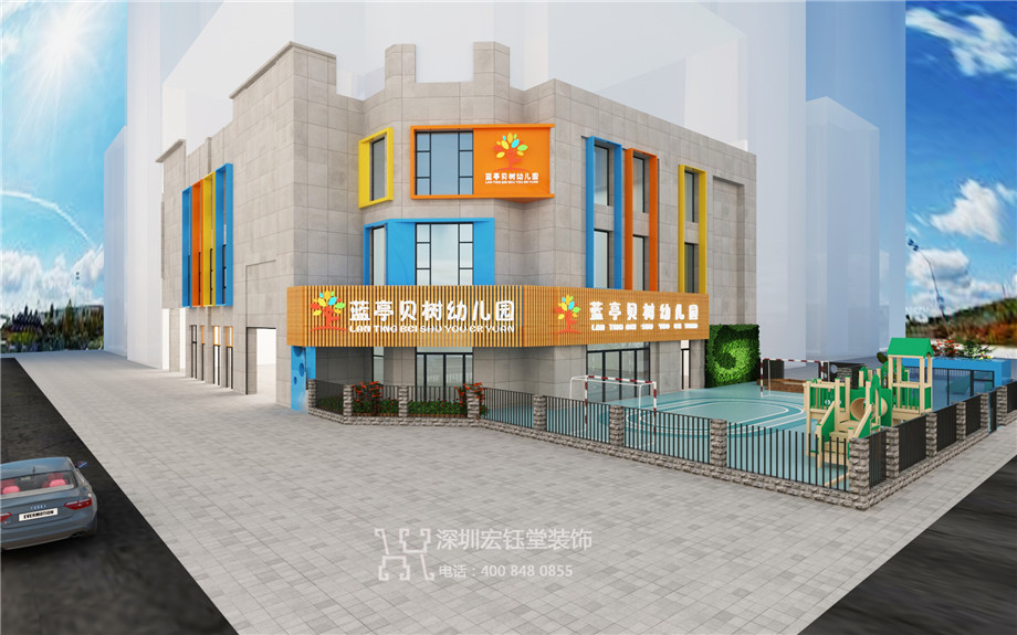 鄭州藍亭貝樹幼兒園裝修設計效果圖-外觀設計方案