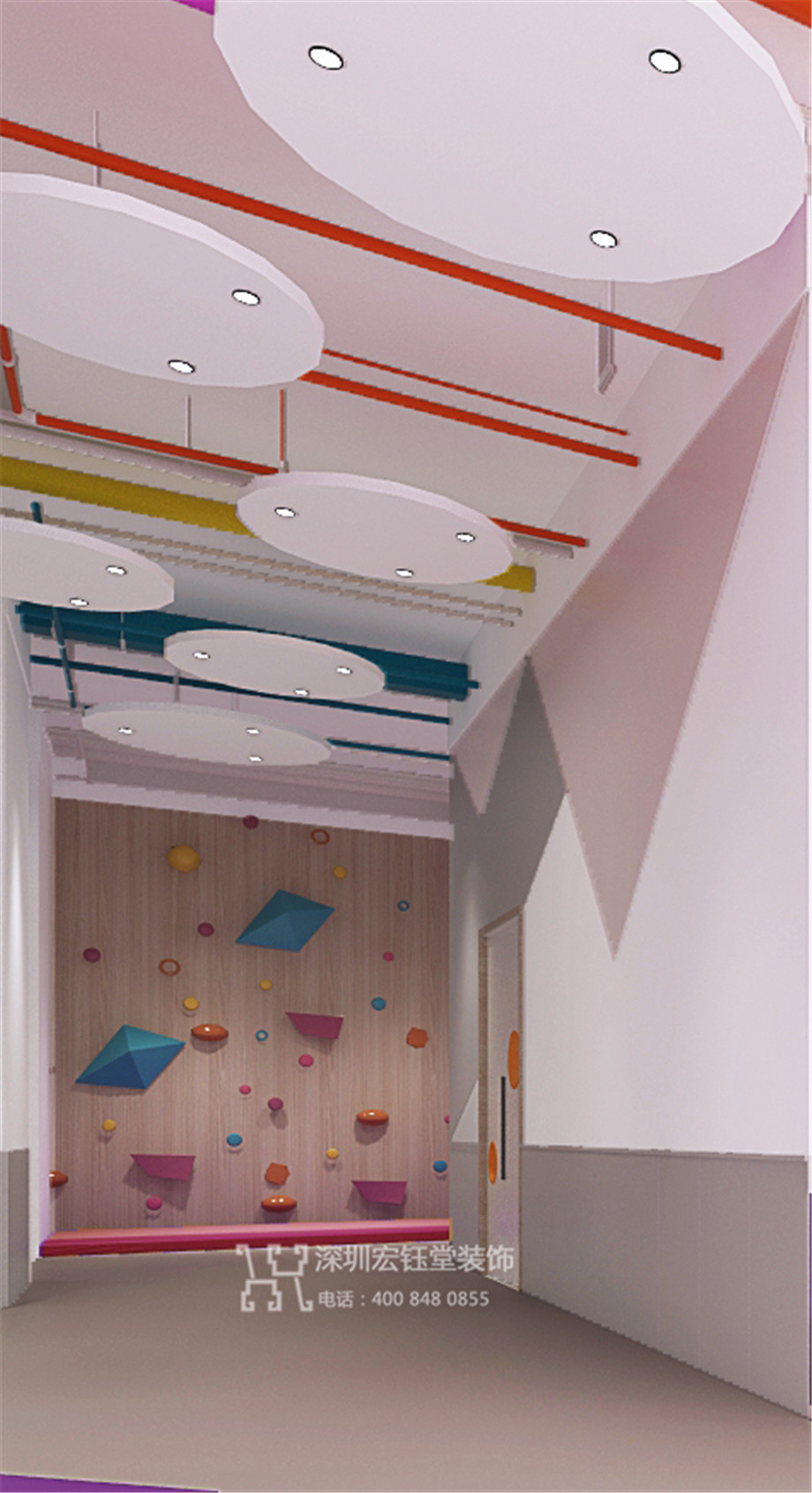 鄭州藍亭貝樹幼兒園裝修設計效果圖-走廊設計方案