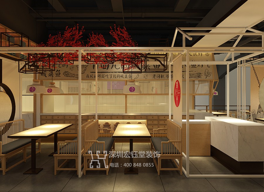 蓉小月老壇酸菜魚連鎖店裝修效果圖案例 蓉小月老壇酸菜魚連鎖店裝修效果圖案例