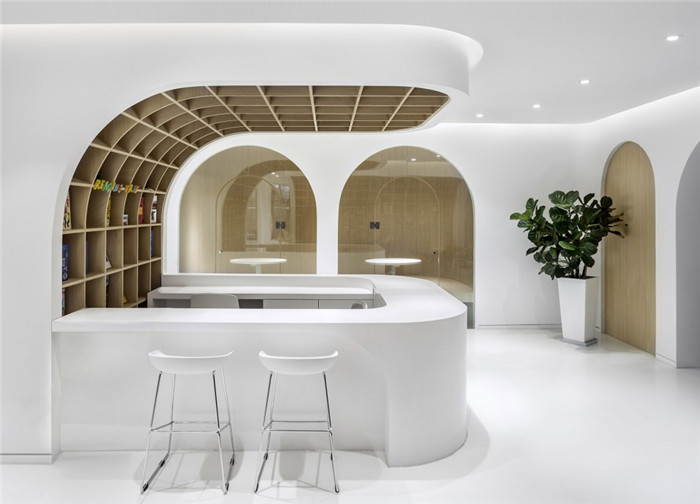 現代時尚風教育培訓機構前臺裝修方案