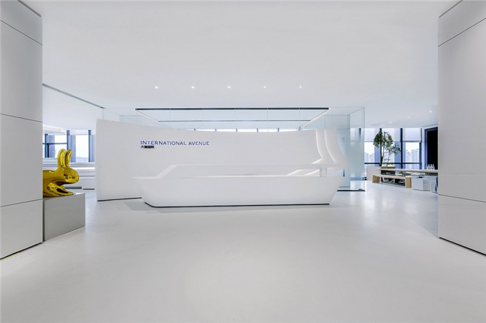 未來(lái)科技感十足的辦公室前臺(tái)裝修設(shè)計(jì)圖