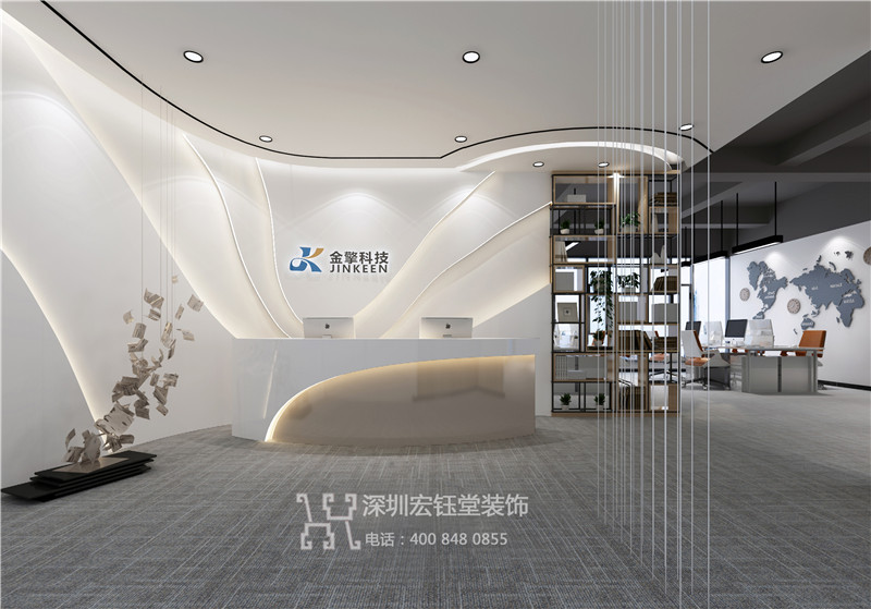 鄭州金擎科技公司辦公室前臺裝修效果圖 鄭州金擎科技公司辦公室前臺裝修效果圖