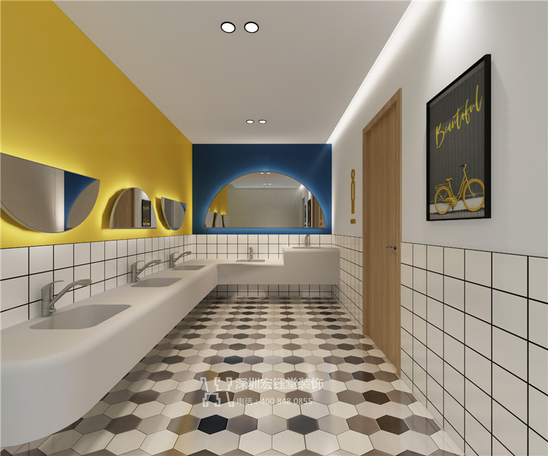 鄭州入學前幼小銜接教育機構衛生間裝修效果圖
