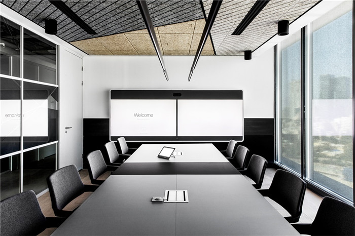 黑白灰高效風辦公室會議室裝修方案