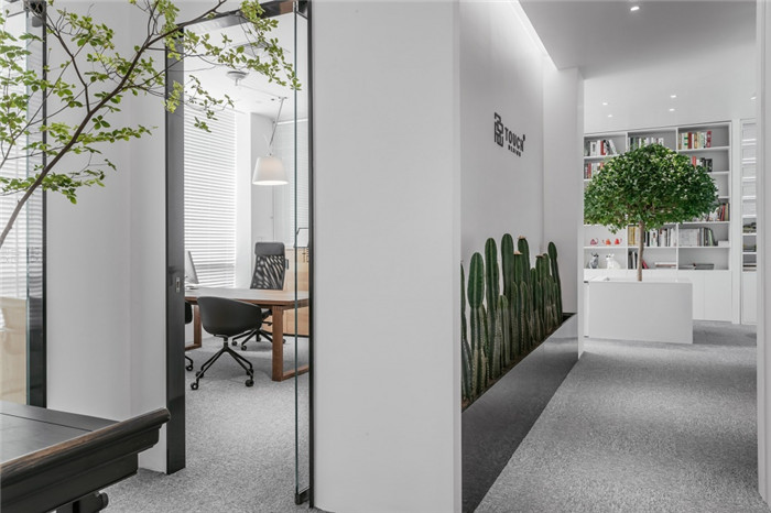 創意極簡風辦公室裝修設計辦公區實景圖