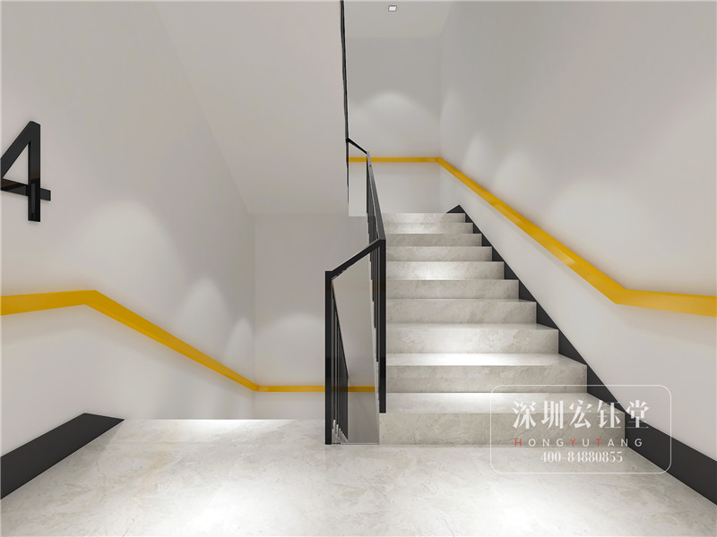 鄭州奧斯頓園林器械辦公樓樓梯間裝修效果圖