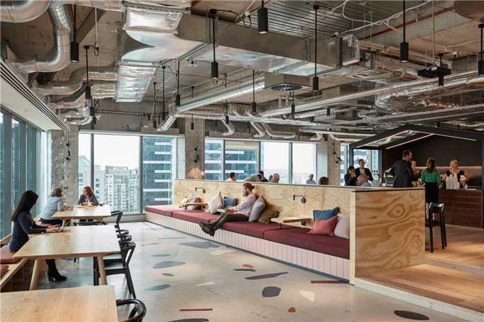 簡約時尚風辦公室裝修開放辦公區效果圖