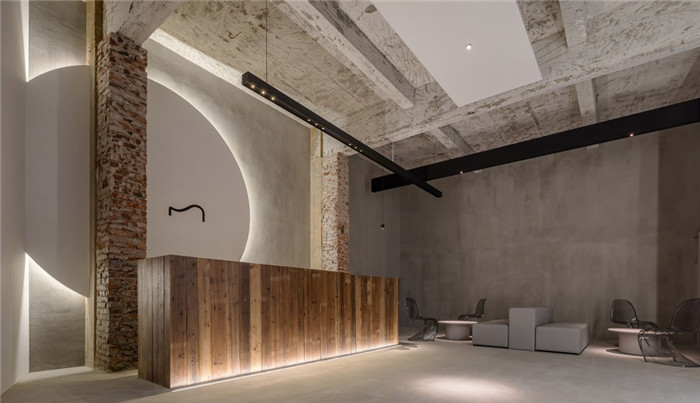 七十年代老建筑改造創意影視公司裝修前臺形象墻效果圖 七十年代老建筑改造創意影視公司裝修前臺形象墻效果圖