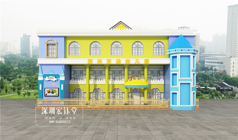 鄭州白沙星光貝迪幼兒園外觀裝修設(shè)計(jì)效果圖