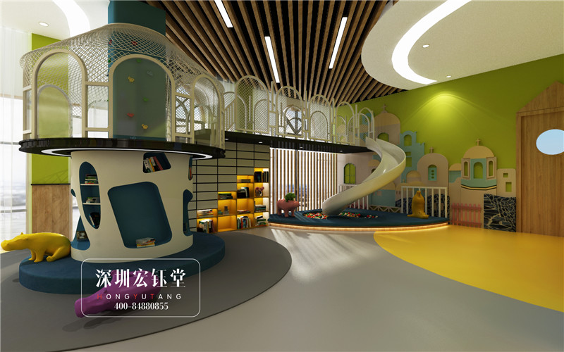 鄭州白沙星光貝迪幼兒園大廳游戲區(qū)裝修設(shè)計(jì)效果圖