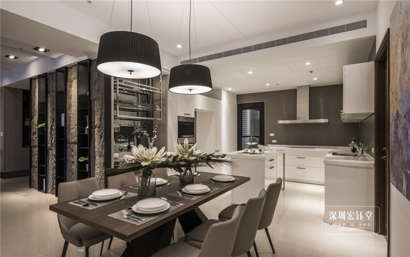 鄭州280平現代禪意萬公館別墅餐廳裝修設計圖 鄭州280平現代禪意萬公館別墅餐廳裝修設計圖