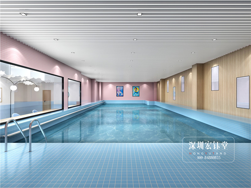 鄭州樂旗親子游泳館泳池裝修設計效果圖