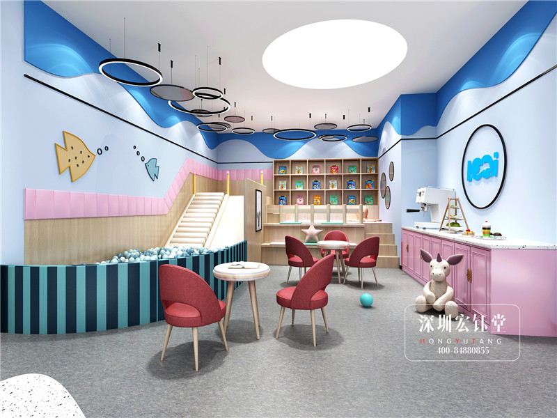 鄭州樂旗親子游泳館游樂區裝修設計效果圖