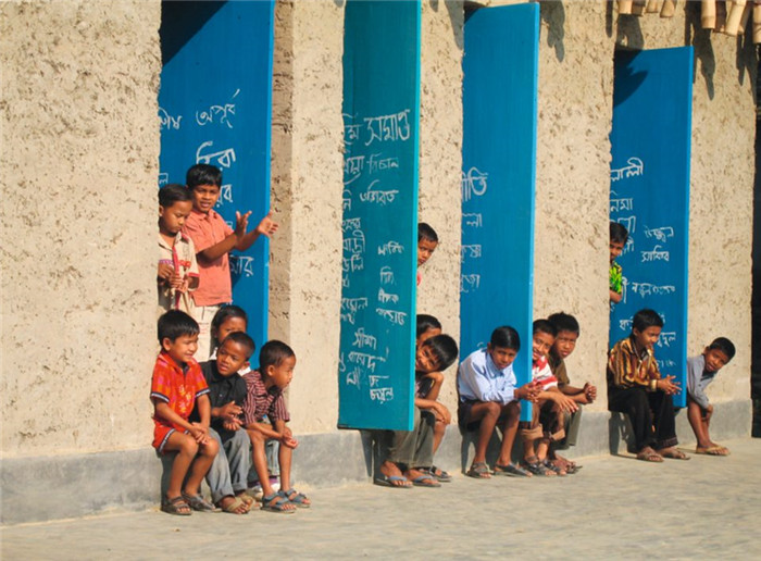 南亞傳統居民土著特色學校外墻裝修設計效果圖