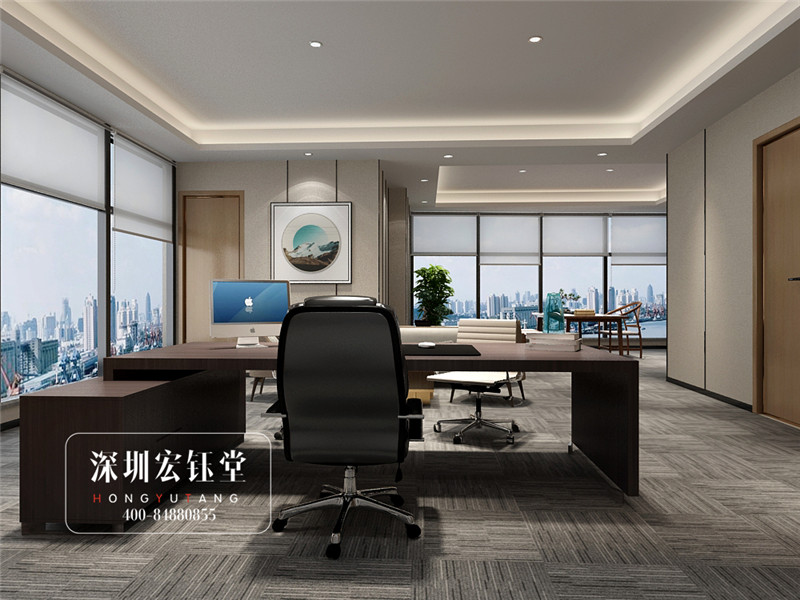 河南鷹豪科技公司新中式董事長辦公室裝修設計圖 河南鷹豪科技公司新中式董事長辦公室裝修設計圖