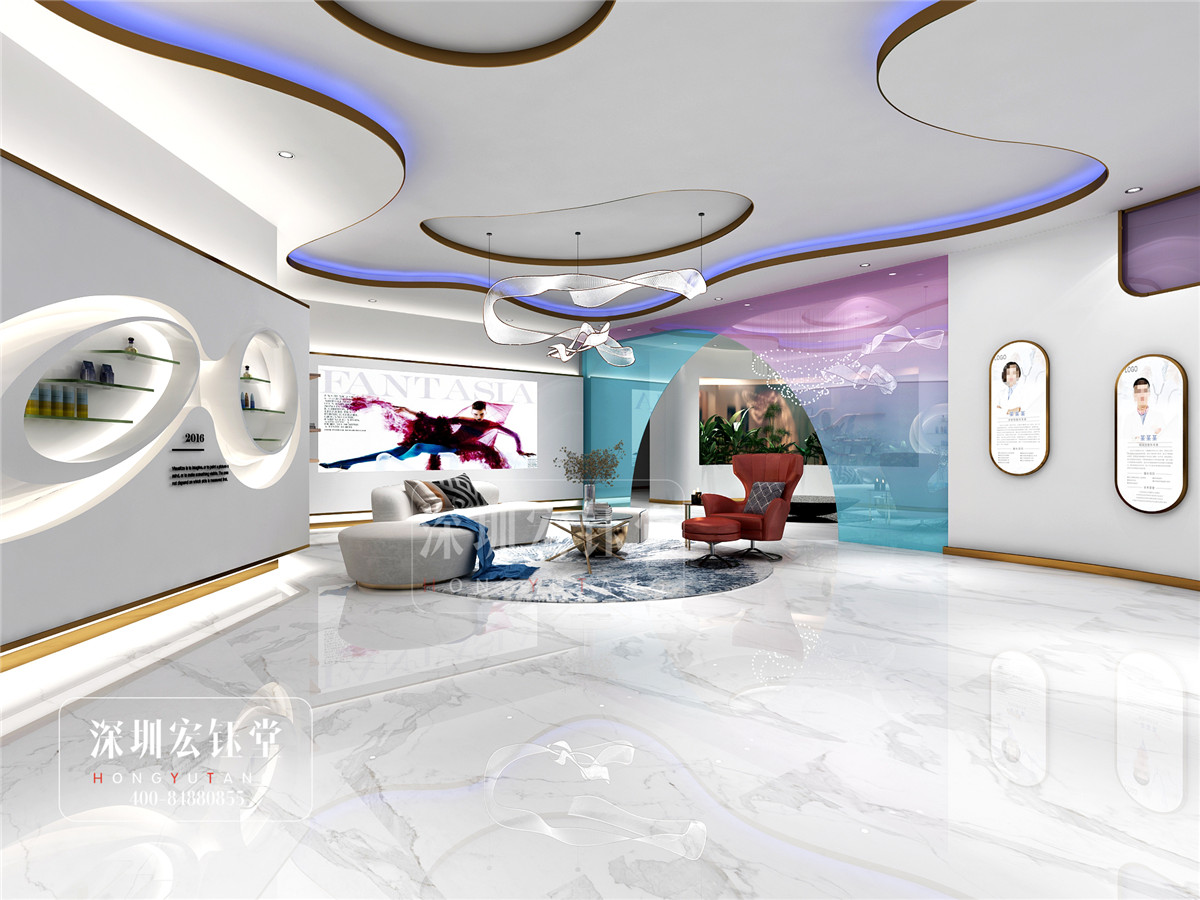 鄭州佑尓美醫療整形醫院接待展廳裝修設計效果圖-宏鈺堂作品 鄭州佑尓美醫療整形醫院接待展廳裝修設計效果圖-宏鈺堂作品