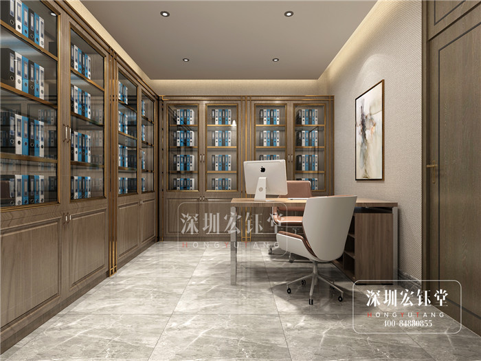 鄭州華融地產新中式辦公室檔案室裝修設計效果圖